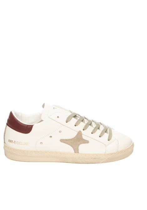 sneaker in pelle bianco/beiege/bordeaux AMA BRAND DELUXE | 2921SNK-BORD/BIA